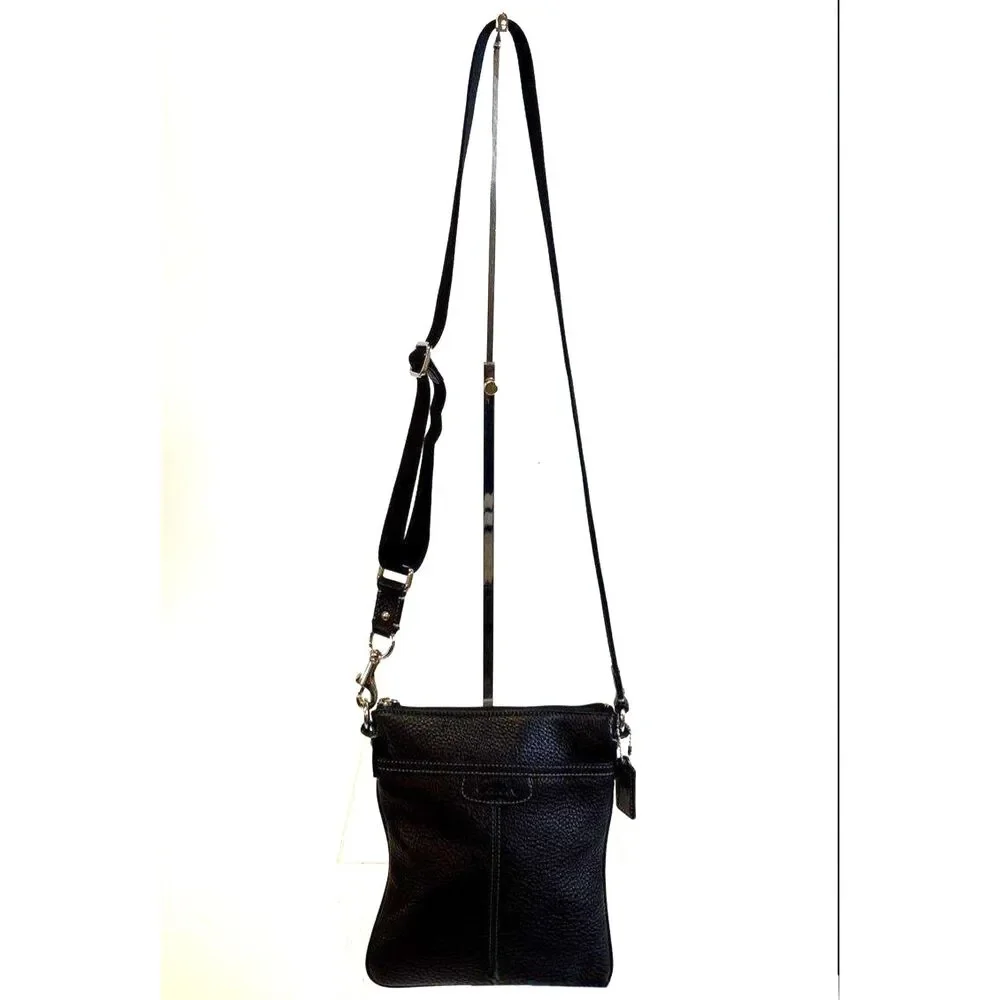 Coach Penelope Black Pebbled Leather Crossbody Bag